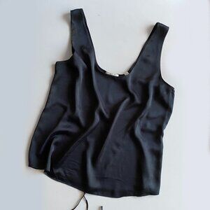 Vince Scoop Neck 100% Silk Tank Black Size XL